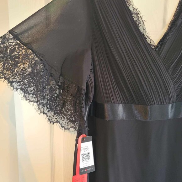 Empire Waist V Back Bridesmaid Dress with Short Sleeves - with added lace - Picture 2 of 7